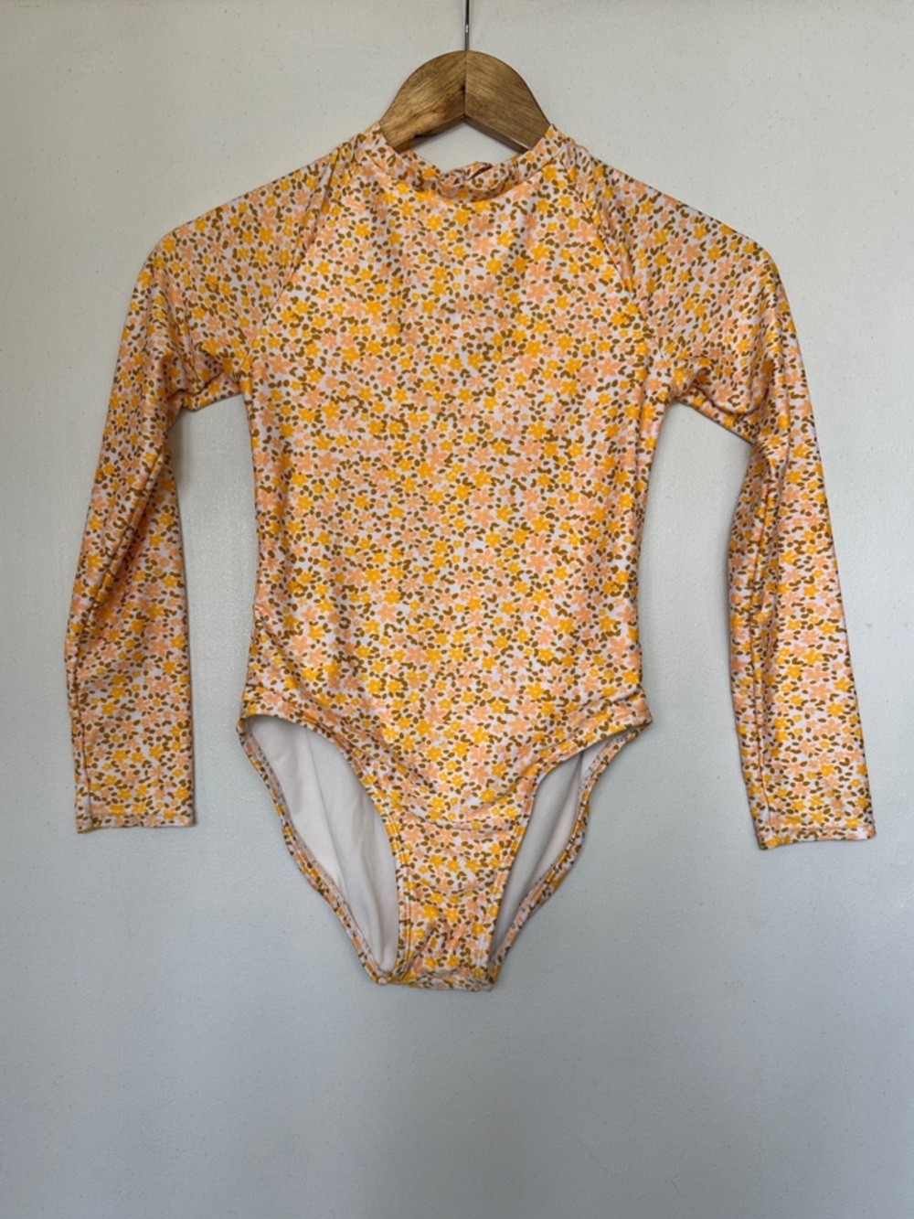 art class Yellow Floral Long-Sleeve Kids Rashguard Swimsuit